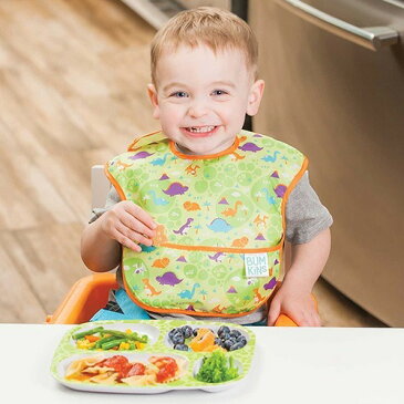 バンキンス スーパービブ USA発食事用防水ビブ 6〜24ヶ月 Dinos(1枚入)【バンキンス(bumkins)】