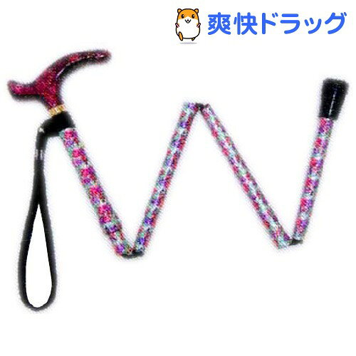 花柄コンパクトステッキデラックス レッド DX-2(1本入)☆送料無料☆