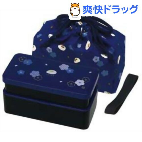 巾着付松花堂弁当箱 ふくうさぎ 紺(1コ入)【ふくうさぎ】
