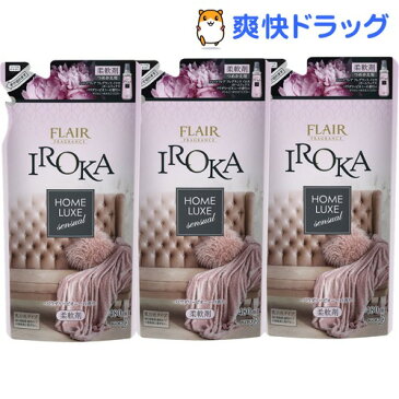 フレア フレグランス IROKA 柔軟剤 ホームリュクス パウダリー ピオニー 詰め替え(480ml*3袋セット)【フレア フレグランス】