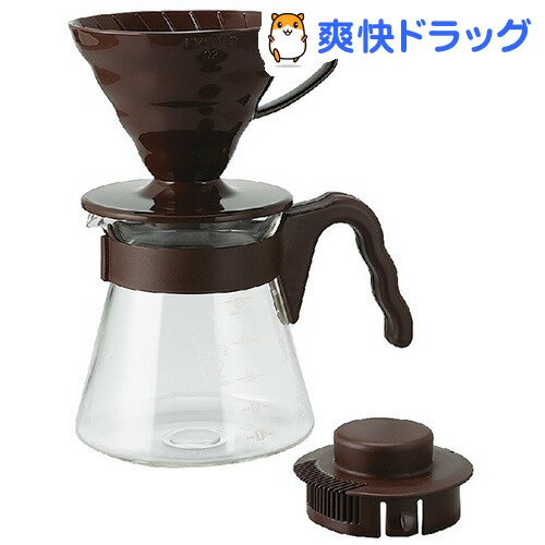 ハリオ コーヒーサーバー V60 02セット 1〜4杯用 ブラウン(1セット)【ハリオ(HARIO)】