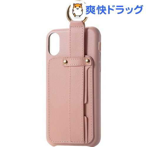 エレコム iPhoneX ソフトレザーカバー バンド付 ピンクPM-A17XPLOB1PN(1コ入)【エレコム(ELECOM)】