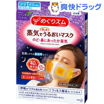 めぐりズム 蒸気でホットうるおいマスク ラベンダーミントの香り(3枚入)【めぐりズム】