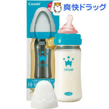 テテオ 授乳のお手本 哺乳びんプラスチック製 240mL Mサイズ 乳首付(1本入)【テテオ(teteo)】