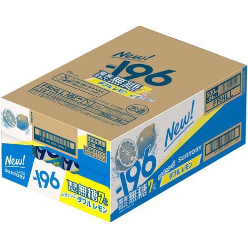 -196 イチキューロク 無糖 ダブルレモン　7％( 500ml×24本入)[-196 無糖 無糖チューハイ 196無糖 レモンサワー] soukaidrink-10013701 楽天24 ドリンク館 サンプル画像3