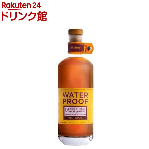 お店TOP＞アルコール飲料＞アルコール飲料 その他＞ウォータープルーフ (700ml)【ウォータープルーフの商品詳細】●スコットランド スペイサイド、ハイランド地区の7つの蒸留所のモルトをブレンドしたブレンデッドモルト(ピュアモルト)スコッチウイスキーです。●ブレンドにはシェリー樽貯蔵のモルト原酒を多く使用し、45.8度と高めのアルコール度数に調整することで、フルーティな芳香と、甘みがある複雑で深い味わいに仕上がっております。●英国のデザイナー チャールズ・マッキントッシュが生んだゴム引きのレインコート(通称マッキントッシュ レインコート)から着想を得たイエローカラーのラベルデザイン。●Water「水」から来る「ピュア」なイメージと、イエローカラーからくるアウトドアで活動的なイメージを訴求しております。●アルコール度数45.8度【品名・名称】ウイスキー【ウォータープルーフの原材料】モルト【保存方法】直射日光を避け、温度差の少ない、乾燥しすぎない冷暗な場所で保存。強いにおいのものとは一緒にしないでください。【注意事項】飲酒は20歳になってから。【原産国】スコットランド【発売元、製造元、輸入元又は販売元】日本酒類販売20歳未満の方は、お酒をお買い上げいただけません。お酒は20歳になってから。リニューアルに伴い、パッケージ・内容等予告なく変更する場合がございます。予めご了承ください。日本酒類販売104-8254 東京都中央区新川1-25-40120-866023広告文責：楽天グループ株式会社電話：050-5306-1825[アルコール飲料]