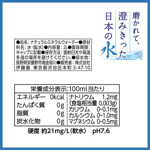 伊藤園 磨かれて、澄みきった日本の水(6本×2セット(1本2L))【伊藤園】