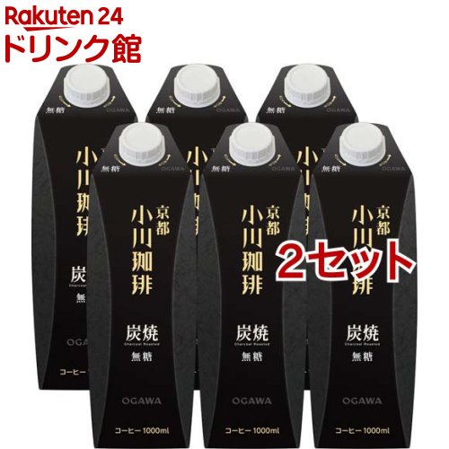 京都 小川珈琲 炭焼珈琲 無糖(1000ml*6本入*2セット)