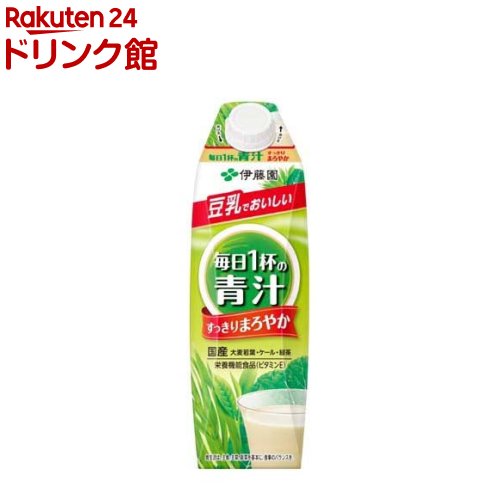 伊藤園 ごくごく飲める 毎日1杯の青汁 まろやか豆乳ミックス 屋根型紙パック 1L*6本入 【毎日1杯の青汁】