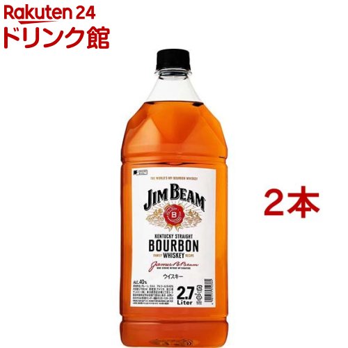 お店TOP＞アルコール飲料＞アルコール飲料 その他＞バーボンウイスキー ジムビーム ペットボトル (2700ml／2.7L*2本セット)【バーボンウイスキー ジムビーム ペットボトルの商品詳細】●世界120ヶ国以上で支持されているバーボン。●厳選された良質のコーンから生まれる4年以上の熟成原酒を使用。コーン由来の香ばしさと甘さを引き出したマイルドな口当たりで、飲みやすさが特長の一品です。●ウイスキー入門者の方にもおすすめです。●アルコール度数：40.0％【バーボンウイスキー ジムビーム ペットボトルの原材料】モルト、グレーン【保存方法】常温【原産国】アメリカ【ブランド】ジムビーム(ジム ビーム)【発売元、製造元、輸入元又は販売元】サントリー20歳未満の方は、お酒をお買い上げいただけません。お酒は20歳になってから。※説明文は単品の内容です。リニューアルに伴い、パッケージ・内容等予告なく変更する場合がございます。予めご了承ください。・単品JAN：4901777312364サントリー広告文責：楽天グループ株式会社電話：050-5306-1825[アルコール飲料/ブランド：ジムビーム(ジム ビーム)/]