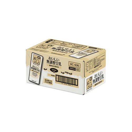 キッコーマン おいしい無調整豆乳(200ml*36本セット)【キッコーマン】[たんぱく質]