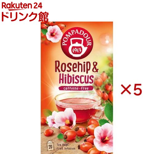 樂天商城 - ポンパドール ローズヒップ＆ハイビスカス(20袋入×5セット(1袋3.5g))【POMPADOUR(ポンパドール)】