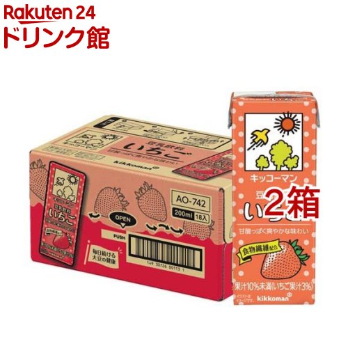 キッコーマン 豆乳飲料 いちご(18本入×2セット(1本200ml))【キッコーマン】