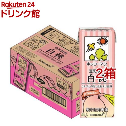 キッコーマン 豆乳飲料 白桃(18本入×2セット(1本200ml))【キッコーマン】