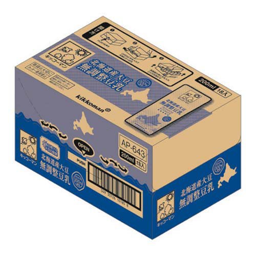 キッコーマン 北海道産大豆 無調整豆乳(18本入×3セット(1本200ml))【キッコーマン】