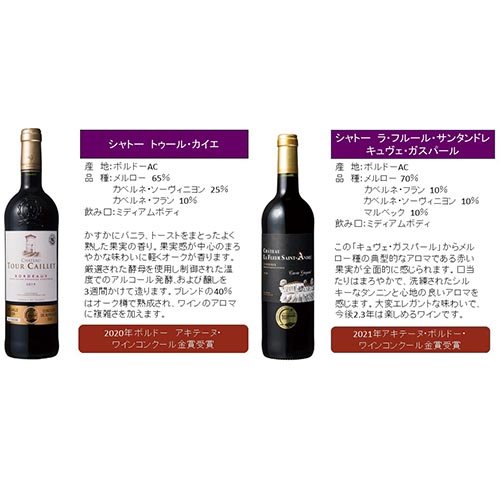 【企画品】ボルドー 赤ワインセット(750ml×6本)【国分ワイン】