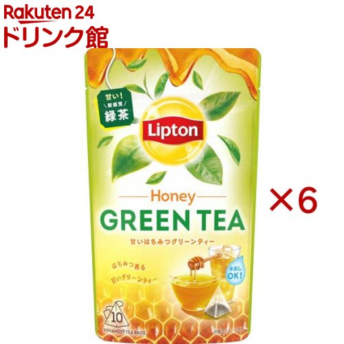 お店TOP＞お茶＞緑茶＞リプトン グリーンティー ハニー ティーバッグ (10袋入×6セット)【リプトン グリーンティー ハニー ティーバッグの商品詳細】●リプトンのブレンドで緑茶なのに苦み控えめで飲みやすい。はちみつの香りが広がる甘い緑茶。【品名・名称】緑茶(緑茶ティーバッグ)【リプトン グリーンティー ハニー ティーバッグの原材料】緑茶(ケニア)、エリスリトール、はちみつパウダー、コーンスターチ／香料、甘味料(スクラロース、アセスルファムカリウム、ステビア)【栄養成分】1袋(1.4g)当たり熱量：3kcal、たんぱく質：0.2g、脂質：0.04g、炭水化物：0.9g、食塩相当量：0.0001g【アレルギー物質】記載なし【保存方法】高温多湿を避け、暗所で保存してください。【ブランド】リプトン(Lipton)【発売元、製造元、輸入元又は販売元】キーコーヒー※説明文は単品の内容です。リニューアルに伴い、パッケージ・内容等予告なく変更する場合がございます。予めご了承ください。・単品JAN：4902203527833キーコーヒー105-8705 東京都港区西新橋2-34-4 キーコーヒー株式会社 お客様センター0120-192008広告文責：楽天グループ株式会社電話：050-5306-1825[お茶/ブランド：リプトン(Lipton)/]