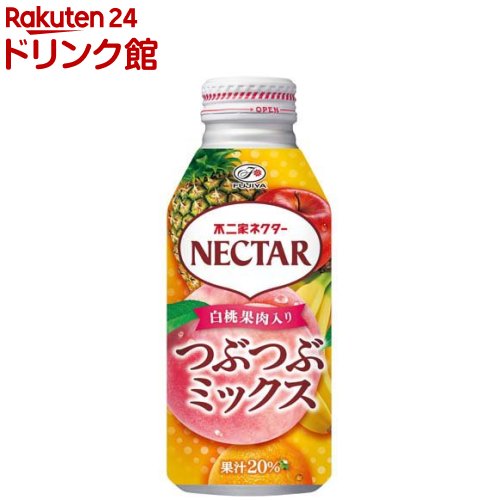 樂天商城 - 不二家 ネクター つぶつぶミックス 白桃果肉入り ボトル缶(380g×24本入)