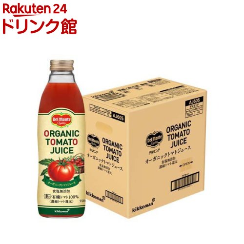 乐天商城 - オーガニックトマトジュース(750ml×6本)【キッコーマン】