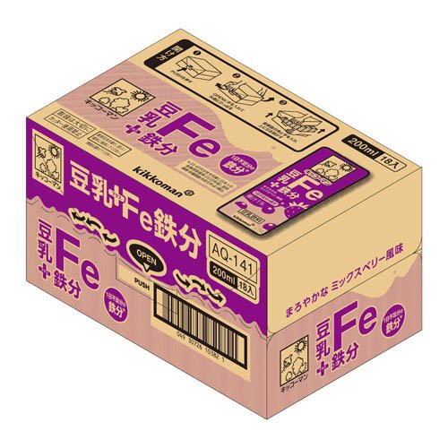 豆乳+鉄分(200ml×18本)【キッコーマン】