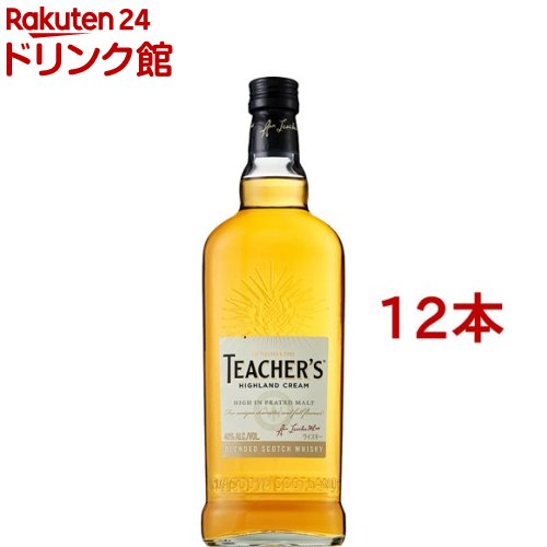 お店TOP＞アルコール飲料＞アルコール飲料 その他＞サントリー スコッチウイスキー ティーチャーズ ハイランドクリーム (700ml*12本セット)【サントリー スコッチウイスキー ティーチャーズ ハイランドクリームの商品詳細】●スコッチウイスキー「ティーチャーズ ハイランドクリーム」とは世界中のスコッチ通に愛されるスモーキーなウイスキー。●アードモア蒸溜所のモルト原酒をキーモルトとする「ティーチャーズ ハイランドクリーム」は、モルト由来のスモーキーさが特長のブレンデッド スコッチウイスキーです。●その味わいは、まさに「ハイランドクリーム(※)」の名にふさわしい、円やかで滑らかな香り、力強いコクをもち、アフターテイストも爽快です。●創業者が品質の安定したウイスキーを造る名ブレンダーだったことからスコッチの先生(ティーチャー)と称されていたことに由来します。※ハイランドクリームとはハイランド・モルトの粋を集めて絶妙なブレンドをほどこした「ハイランドの精華(クリーム)」という意味。●アルコール度数：40％【品名・名称】ウイスキー【サントリー スコッチウイスキー ティーチャーズ ハイランドクリームの原材料】モルト、グレーン【保存方法】常温【原産国】日本【発売元、製造元、輸入元又は販売元】サントリー20歳未満の方は、お酒をお買い上げいただけません。お酒は20歳になってから。※説明文は単品の内容です。リニューアルに伴い、パッケージ・内容等予告なく変更する場合がございます。予めご了承ください。・単品JAN：5010093259006サントリー広告文責：楽天グループ株式会社電話：050-5306-1825[アルコール飲料]