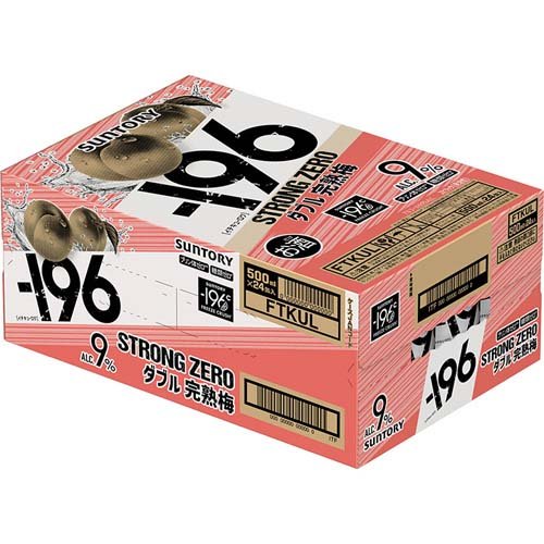サントリー -196度 ストロングゼロ チューハイ ダブル完熟梅(500ml*48本セット)【-...