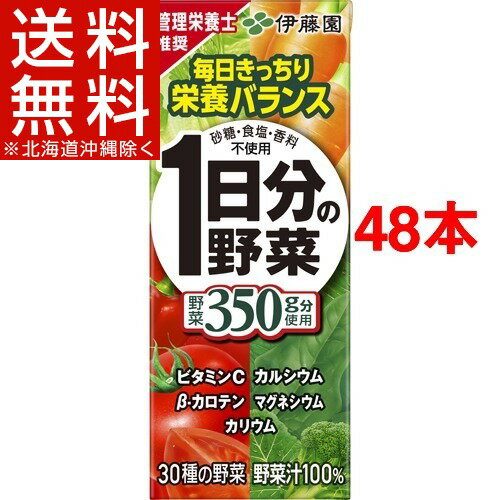 伊藤園 1日分の野菜 紙パック(200mL*24本入*2コセット)【1日分の野菜】[1日分の野菜 200ml 48本 野菜ジュース 一日分の野菜]【送料無料(北海道、沖縄を除く)】