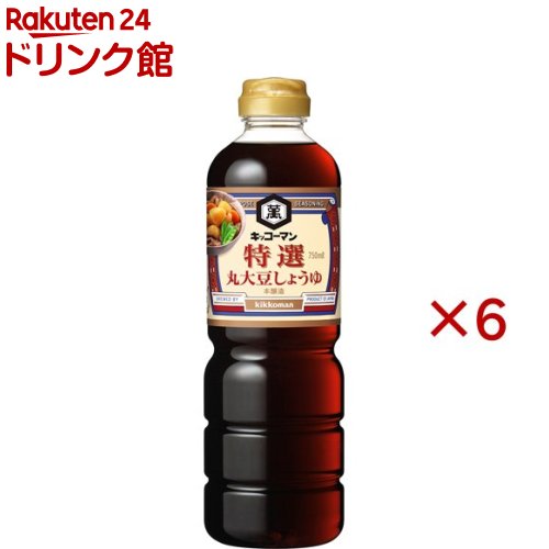 樂天商城 - キッコーマン 特選丸大豆しょうゆ(750ml×6セット)【キッコーマン】