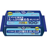 【10000円以上で本州・四国送料無料】日本製紙クレシア アクティ トイレに流せるたっぷり使えるおしりふき 100枚入