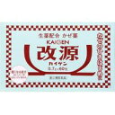 商品説明「改源 60包」は、非ピリン系の風邪薬です。抗ヒスタミン剤が入っていないので、ねむけを起こすことの少ないかぜ薬です。かぜの回復を助ける生薬成分のカンゾウ末、ケイヒ末、ショウキョウ末を配合しているので、独特の風味があります。医薬品。効果・効能かぜの諸症状(のどの痛み、せき、たん、悪寒、発熱、頭痛、関節の痛み、筋肉の痛み)の緩和用法・用量次の1回量を1日3回、食後なるべく30分以内に茶湯又は湯水で服用してください。年齢15才以上11才以上-15才未満7才以上-11才未満3才以上-7才未満1才以上-3才未満1回量1包2/3包1/2包1/3包1/4包用法・用量に関連する注意(1)定められた用法・用量を厳守してください。(2)小児に服用させる場合には、保護者の指導監督のもとに服用させてください。(3)1才未満には服用させないでください。使用上の注意してはいけないこと(守らないと現在の症状が悪化したり、副作用・事故が起こりやすくなる)1、次の人は服用しないでください(1)本剤によるアレルギー症状を起こしたことがある人。(2)本剤又は他のかぜ薬、解熱鎮痛薬を服用してぜんそくを起こしたことがある人。2、本剤を服用している間は、次のいずれの医薬品も服用しないでください他のかぜ薬、解熱鎮痛薬、鎮静薬、鎮咳去痰薬、抗ヒスタミン剤を含有する内服薬(鼻炎用内服薬、乗物酔い薬、アレルギー用薬)3、飲用時は飲酒しないでください4、長期連用しないでください相談すること1、次の人は服用前に医師又は薬剤師に相談してください(1)医師又は歯科医師の治療を受けている人。(2)妊婦又は妊娠していると思われる人。(3)授乳中の人。(4)高齢者。(5)本人又は家族がアレルギー体質の人。(6)薬によりアレルギー症状を起こしたことがある人。(7)次の症状のある人。高熱(8)次の診断を受けた人。心臓病、肝臓病、高血圧、甲状腺機能障害、糖尿病、胃・十二指腸潰瘍2、次の場合は、直ちに服用を中止し、文書を持って医師又は薬剤師に相談してください(1)服用後、次の症状があらわれた場合。関係部位症状皮ふ発疹・発赤、かゆみ消化器悪心・嘔吐、食欲不振精神神経系めまいまれに下記の重篤な症状が起こることがあります。その場合は直ちに医師の診療を受けてください。症状の名称症状ショック(アナフィラキシー)服用後すぐにじんましん、浮腫、胸苦しさ等とともに、顔色が青白くなり、手足が冷たくなり、冷や汗、息苦しさ等があらわれる。皮膚粘膜眼症候群(スティーブンス・ジョンソン症候群)中毒性表皮壊死症(ライエル症候群)高熱を伴って、発疹・発赤、火傷様の水ぶくれ等の激しい症状が、全身の皮ふ、口や目の粘膜にあらわれる。肝機能障害全身のだるさ、黄疸(皮ふや白目が黄色くなる)等があらわれる。間質性肺炎空せき(たんを伴わないせき)を伴い、息切れ、呼吸困難、発熱等があらわれる。(これらの症状は、かぜの諸症状と区別が難しいこともあり、空せき、発熱等の症状が悪化した場合にも、服用を中止するとともに、医師の診療を受けること。)ぜんそく(2)5-6日間服用しても症状がよくならない場合。保管及び取り扱い上の注意(1)直射日光の当たらない湿気の少ない涼しい所に保管してください。(2)小児の手の届かない所に保管してください。(3)1包を分割し服用した残りは、包み紙にもとどおりに折り返して保管し、2日以内に服用してください。(4)他の容器に入れかえないでください(誤用の原因になったり品質が変わる)。大入包装(60包)に添付している袋は携帯用として使用してさしつかえありません。(5)外箱に表示の期限内にご使用ください。成分大人1日量3包(2100mg)中に次の成分を含んでいます。成分含量作用アセトアミノフェン900mg熱を下げ、頭痛、関節の痛みなどをやわらげる。dL-塩酸メチルエフェドリン30mgせきをしずめ、のどを楽にする。無水カフェイン75mg頭痛をやわらげるカンゾウ末200mgせきをしずめ、たんを出しやすくし、かぜの回復を助ける。ケイヒ末200mg頭痛をやわらげ、熱を下げ、かぜの回復を助ける。ショウキョウ末100mgせきをしずめ、かぜの回復を助ける。アマチャ末120mg添加物として左記を含有します。また改源は味と香りの点に留意し ており、茶湯でのむとき特にのみやすくなるよう、これらの賦形薬を配合しております。L-メントール50mgd-ボルネオール9.0mgチョウジ油0.6mgバニリン0.52mg無水リン酸水素カルシウム459.88mgかぜを早く治すために●暖かくしてよく眠り、身体を十分に休めましょう。●消化が良く栄養のある食事と水分の補給に心がけましょう。●入浴を控えて、酒・タバコは止めましょう。●部屋が乾燥しないよう気をくばりましょう。リスク区分第(2)類医薬品製造販売元カイゲンファーマ株式会社大阪市中央区道修町二丁目5番14号使用期限使用期限まで1年以上ある商品をお届けいたしております広告文責株式会社クスリのナカヤマTEL: 03-5497-1571備考■パッケージデザイン等は、予告なく変更されることがあります。■物流センターの在庫は常に変動しております。そのため、ページ更新とご注文のタイミングによって、欠品やメーカー販売終了のため商品が手配できない事態が発生致します。その場合、誠に申し訳ありませんが、メールにて欠品情報をご案内の上、キャンセル対応させていただく場合がございます。■特に到着日のご指定が無い場合、商品は受注日より起算して1~5営業日を目安に発送いたしております。ご注文いただきました商品の、弊社在庫状況等によっては、発送まで時間がかかる場合がございますので、予めご了承ください。また、5営業日以内の発送が困難な場合には、メールにて発送遅延のご連絡と発送予定日のご案内をお送りさせていただきます。★税込5000円以上ご注文で送料無料★