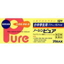 商品説明「小中学生用ノーシンピュア 12錠」は、吸収がよく、小中学生(7才以上15才未満)の頭痛・生理痛によく効く痛み止めです。アセトアミノフェンが痛みをおさえ、アリルイソプロピルアセチル尿素と無水カフェインがそのはたらきを高め、すぐれた鎮痛効果をあらわします。小粒でのみやすいフィルムコーティング錠で、服用時のにがみがありません。医薬品。効果・効能1)頭痛・生理痛・腰痛・歯痛・咽頭痛・関節痛・筋肉痛・神経痛・肩こり痛・抜歯後の疼痛・打撲痛・耳痛・骨折痛・ねんざ痛・外傷痛の鎮痛2)悪寒・発熱時の解熱用法・用量次の用量をなるべく空腹時をさけて服用してください。服用間隔は4時間以上おいてください。年齢1回量1日服用回数11才以上 15才未満2錠3回を限度とする7才以上 11才未満1錠7才未満の乳幼児服用しないこと用法・用量に関連する注意(1)小児に服用させる場合には、保護者の指導監督のもとに服用させてください(2)定められた用法・用量を厳守してください。(3)錠剤の取り出し方錠剤の入っているPTPシートの凸部を指先で強く押して裏面のアルミ箔を破り、取り出して服用してください。(誤ってそのままのみ込んだりすると食道粘膜に突き刺さる等思わぬ事故につながります。)使用上の注意してはいけないこと本剤は小児用ですが、解熱鎮痛薬として定められた一般的な注意事項を記載しています。(守らないと現在の症状が悪化したり、副作用・事故が起こりやすくなります。)1、次の人は服用しないでください(1)本剤によるアレルギー症状を起こしたことがある人。(2)本剤又は他の解熱鎮痛薬、かぜ薬を服用してぜんそくを起こしたことがある人。2、本剤を服用している間は、次のいずれの医薬品も服用しないでください他の解熱鎮痛薬、かぜ薬、鎮静薬、乗物酔い薬3、服用後、乗物又は機械等の運転操作をしないこと(眠気があらわれることがあります。)4、長期連用しないでください相談すること1、次の人は服用前に医師、歯科医師又は薬剤師に相談してください(1)医師又は歯科医師の治療を受けている人。(2)妊婦又は妊娠にしていると思われる人。(3)高齢者。(4)本人又は家族がアレルギー体質の人。(5)薬によりアレルギー症状を起こしたことがある人。(6)次の診断を受けた人。心臓病、腎臓病、肝臓病、胃・十二指腸潰瘍2、次の場合は、直ちに服用を中止し、説明書を持って医師・歯科医師又は薬剤師に相談してください(1)服用後、次の症状があらわれた場合関係部位症状皮ふ発疹・発赤、かゆみ消化器悪心・嘔吐、食欲不振精神神経系めまいまれに下記の重篤な症状が起こることがあります。その場合は直ちに医師の診療を受けてください。症状の名称症状ショック(アナフィラキシー)服用後すぐにじんましん、浮腫、胸苦しさ等とともに、顔色が青白くなり、手足が冷たくなり、冷や汗、息苦しさ等があらわれる。皮膚粘膜眼症候群(スティーブンス・ジョンソン症候群)中毒性表皮壊死症(ライエル症候群)高熱を伴って、発疹・発赤、火傷様の水ぶくれ等の激しい症状が、全身の皮ふ、口や目の粘膜にあらわれる。肝機能障害全身のだるさ、黄疸(皮ふや白目が黄色くなる)等があらわれる。ぜんそく(2)5-6回服用しても症状がよくならない場合保管及び取り扱い上の注意(1)直射日光の当たらない湿気の少ない涼しい所に保管してください。(2)小児の手の届かない所に保管してください。(3)他の容器に入れ替えないでください。(誤用の原因になったり品質が変わります。)(4)使用期限をすぎた製品は服用しないでください。成分アセトアミノフェン 200mgアリルイソプロピルアセチル尿素 30mg無水カフェイン 40mg添加物としてセルロース、ヒドロキシプロピルセルロース、無水ケイ酸、CMC-Ca、ステアリン酸Mg、カルナウバロウ、ヒドロキシプロピルメチルセルロース、酸化チタンを含有する。リスク区分第(2)類医薬品製造販売元株式会社アラクス愛知県名古屋市中区丸の内3丁目2-26使用期限使用期限まで1年以上ある商品をお届けいたしております広告文責株式会社クスリのナカヤマTEL: 03-5497-1571備考■パッケージデザイン等は、予告なく変更されることがあります。■物流センターの在庫は常に変動しております。そのため、ページ更新とご注文のタイミングによって、欠品やメーカー販売終了のため商品が手配できない事態が発生致します。その場合、誠に申し訳ありませんが、メールにて欠品情報をご案内の上、キャンセル対応させていただく場合がございます。■特に到着日のご指定が無い場合、商品は受注日より起算して1~5営業日を目安に発送いたしております。ご注文いただきました商品の、弊社在庫状況等によっては、発送まで時間がかかる場合がございますので、予めご了承ください。また、5営業日以内の発送が困難な場合には、メールにて発送遅延のご連絡と発送予定日のご案内をお送りさせていただきます。