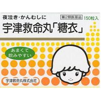 商品説明「宇津救命丸 糖衣」は、配合製薬のすぐれた作用により、夜泣き、かんむし、下痢、胃腸虚弱におだやかな効きめを現す内服薬です。従来の宇津球命丸を乳幼児がより服用しやすいように、甘い糖衣で包みました。医薬品。効果・効能小児の疳、かんむし、夜泣き、ひきつけ、下痢、消化不良、食欲不振、胃腸虚弱、乳はきこんなときに●かんむし：自分の思い通りにならないと、すぐじれて怒ったり、キーキー泣く。●夜泣き：昼間の外出などで興奮し、夜中に突然泣き出し、なかなか泣きやまない。●下痢・消化不良：かぜをひいたり、食べ物や飲み物が合わなかったりすると、すぐおなかをこわす。●食欲不振・胃腸虚弱：生まれつき胃腸の弱い赤ちゃんが消化不良や食欲不振をおこす。用法・用量乳児は授乳の際に乳頭につけ、母乳と共に与えるか、又は少量の砂糖・ジュースなどと服用されても結構です。用法・用量に関する注意(1)定められた用法及び用量を厳守してください。(2)小児に服用させる場合には、保護者の指導監督のもとに服用させてください。(3)幼児に服用させる場合には、薬剤がのどにつかえることのないよう、よく注意してください。使用上の注意●相談すること1.次のお子さまは服用前に医師又は薬剤師にご相談ください。(1)本人又は家族がアレルギー体質のお子さま。(2)今までに薬によるアレルギー症状(例えば、発疹・発赤、かゆみ)やぜんそくを起こしたことがあるお子さま。(3)次の症状のあるお子さま。はげしい下痢、高熱2.次の場合は、直ちに服用を中止し、この添付文書を持って医師又は薬剤師にご相談ください。(1)ひきつけ、下痢、消化不良、乳はきに5-6回服用しても症状がよくならない場合。(2)小児の疳、かんむし、夜泣き、食欲不振、胃腸虚弱に1ヶ月間服用しても症状がよくならない場合。保管及び取り扱い上の注意(1)直射日光を避け、なるべく涼しい所に密栓して保管してください。(2)小児の手の届かない所に保管してください。(3)他の容器に入れ替えないでください。(誤用の原因になったり品質が変わることがあります。)(4)使用期限を過ぎた製品は服用しないでください。成分1日量(30粒)中成分分量ゴオウ(牛黄)牛の胆嚢結石 5.0mgレイヨウカク(羚羊角)羚羊の頭角 15.0mgギュウタン(牛胆)牛の胆汁末 6.0mgニンジン(人参)オタネニンジンの根 55.0mgオウレン(黄蓮)黄蓮の根茎 30.0mgカンゾウ(甘草)甘草の根茎 30.0mgチョウジ(丁字)丁字の花蕾 4.5mg添加物として、黄色4号(タートラジン)、黄色5号、香料、寒梅粉、白糖、ヒプロメロース、酸化チタン、マクロゴール、カルナウバロウを含有します。リスク区分第3類医薬品製造販売元宇津救命丸株式会社東京都千代田区神田駿河台3-3使用期限使用期限まで1年以上ある商品をお届けいたしております広告文責株式会社クスリのナカヤマTEL: 03-5497-1571備考■パッケージデザイン等は、予告なく変更されることがあります。■物流センターの在庫は常に変動しております。そのため、ページ更新とご注文のタイミングによって、欠品やメーカー販売終了のため商品が手配できない事態が発生致します。その場合、誠に申し訳ありませんが、メールにて欠品情報をご案内の上、キャンセル対応させていただく場合がございます。■特に到着日のご指定が無い場合、商品は受注日より起算して1~5営業日を目安に発送いたしております。ご注文いただきました商品の、弊社在庫状況等によっては、発送まで時間がかかる場合がございますので、予めご了承ください。また、5営業日以内の発送が困難な場合には、メールにて発送遅延のご連絡と発送予定日のご案内をお送りさせていただきます。