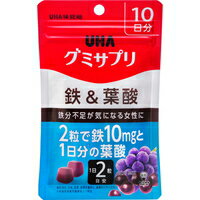 【10000円以上で本州・四国送料無料】UHA味覚糖 グミサプリ 鉄&葉酸 10日分 20粒[UHAグミサプリ]