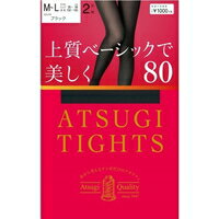 アツギ タイツ 上質ベーシックで美しく 80デニール ブラック M-L(2足組)[アツギ(ATSUGI)]