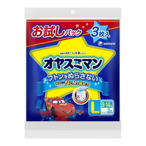 ◆12個セット【送料無料(北海道・九州・沖縄除く)】オヤスミマン 男の子 L お試しパック(3枚入)[オヤスミマン]*1ケース