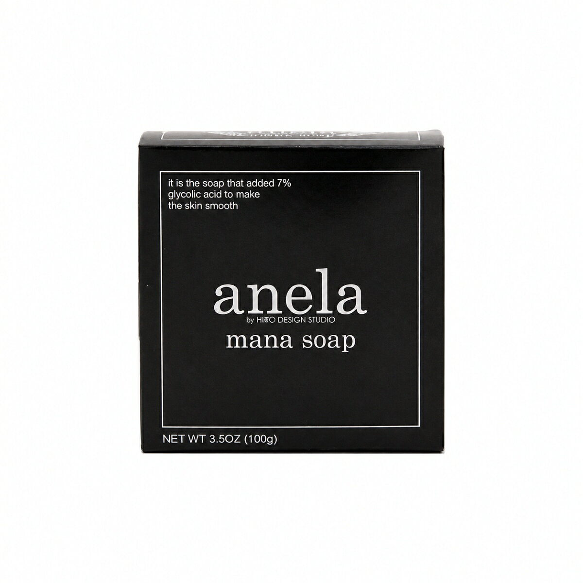 anela マナソープ mana soap 100g1個 泡立てネット付き AHAグリコール酸7％配合 洗顔石鹸 日本製 角質ケア ピーリング ニキビ 肌荒れ予防 大人ニキビ 枠練り コールドプロセス 防腐剤 着色料 合成香料 無添加 レモングラスの香り