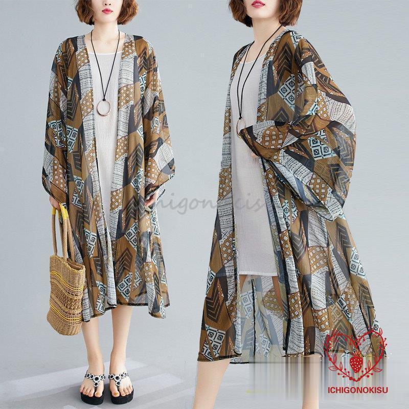 乐天商城 - 【ポイント最大9倍!お買い物マラソン！1着半額!まとめ買い2枚購入割引クーポン利用で！ 】カーディガン レディース 夏 ロングカーディガン ロングアウター UVカット 紫外線 冷房対策 夏カーディガン ロング 羽織 体型カバー 前開き