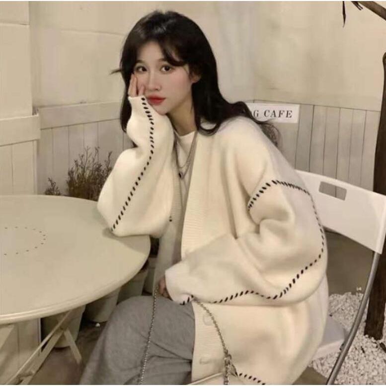 【お買い物マラソン限定！1着半額！まとめ買い2枚購入割引クーポン利用で！ 】ニットカーディガン レディース 秋 冬 カーディガン ニット 厚手 ニット セーター とろみ ショート ゆったり 柔らか カジュアル 体型カバー