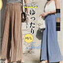 【Fashion THE SALE限定!10%OFF!期間限定!】ワイドパンツ レディース ウエストゴム プリーツ ボトムス カジュアル ストレッチ 大きいサイズ ゆったり ひんやり 春夏 仕事 旅行 ロング 大人