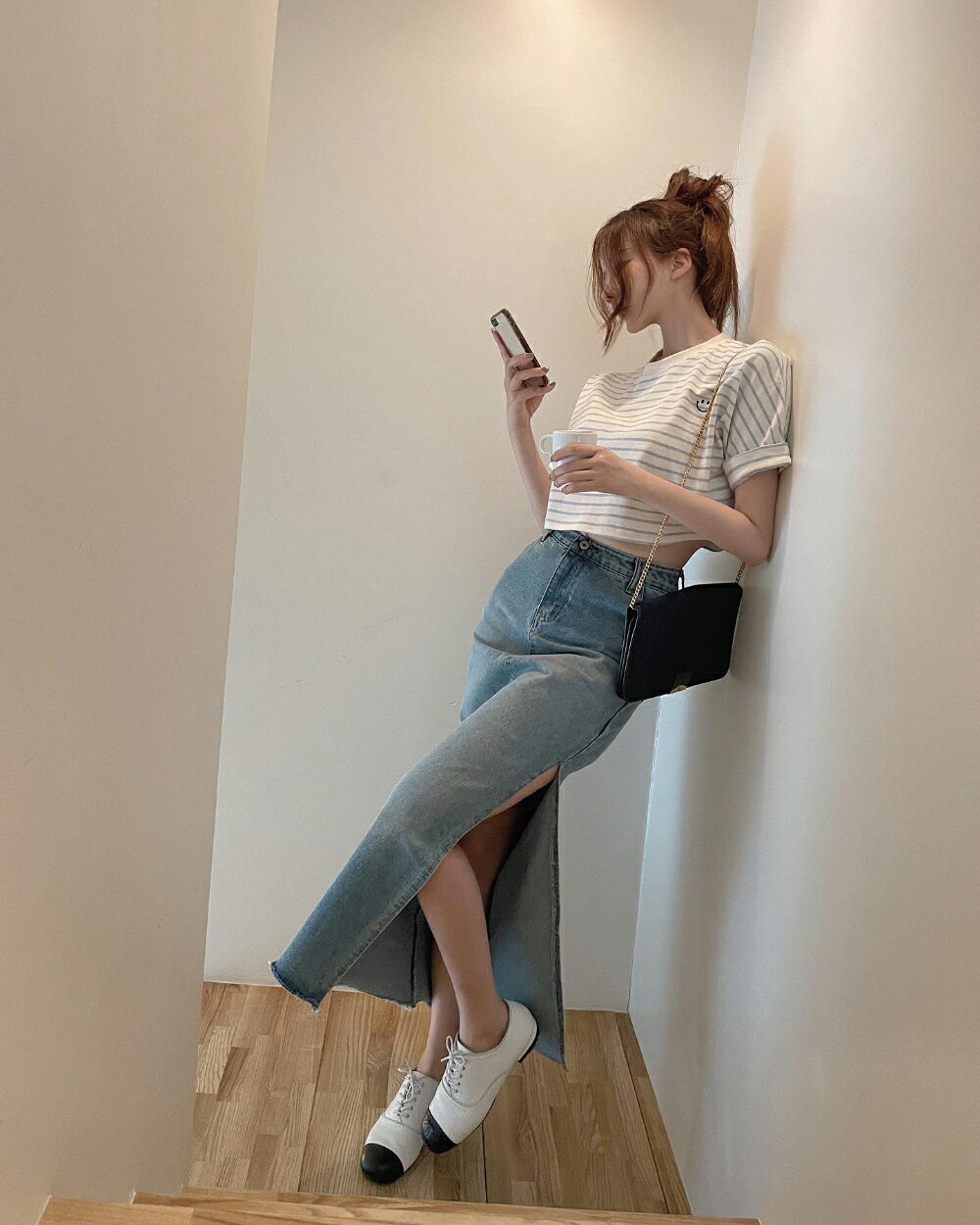 デニムスカート レディース ハイウエストスカート タイトスカート ロングスカート サイドスリット