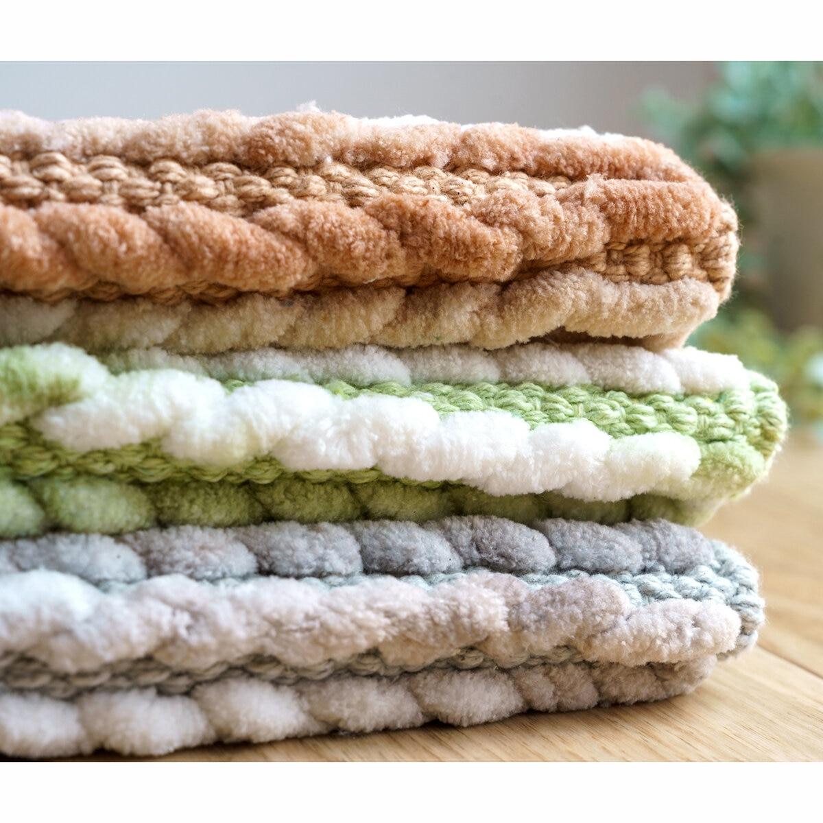 インド手織り バスマット フロー 60x60cm 2枚セット ct62477