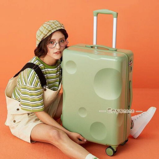 【5と0のつく日限定!1着半額!まとめ買い2枚購入割引クーポン利用で! 】スーツケース 二泊三日 機内持ち込み キャリーケース チーズ 軽量 小型 おしゃれ 短途旅行 キャリーケース キャリーバッグ チーズ柄