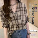【5と0のつく日限定!1着半額!まとめ買い2枚購入割引クーポン利用で! 】シャツ ブラウス レディース 長袖 前開き チェク柄 通勤 ロング ロングシャツ ストライプ柄 ジャケット 卒業式 ゆったり Tシャツ 秋 春服(4)