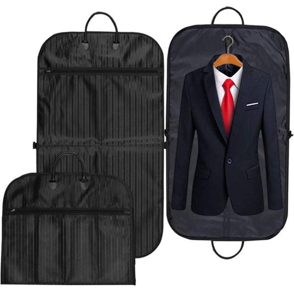 【お買い物マラソン限定！1着半額！まとめ買い2枚購入割引クーポン利用で！ 】ガーメントバッグ ガーメントケース スーツカバー スーツ用 収納バッグ 収納カバー 大容量 型崩れ防止 ビジネス 撥水加工 吊り下げ可能 ストライプ
