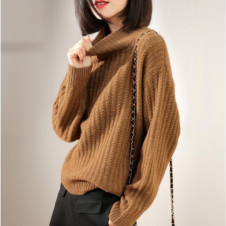 乐天商城 - 【ポイント最大9倍!お買い物マラソン！1着半額！まとめ買い2枚購入割引クーポン利用で！ 】ニット セーター レディース トップス 秋冬 長袖 ハイネック タートルネック シンプル カジュアル デート おしゃれ キレイめ 可愛い ゆったり 通勤