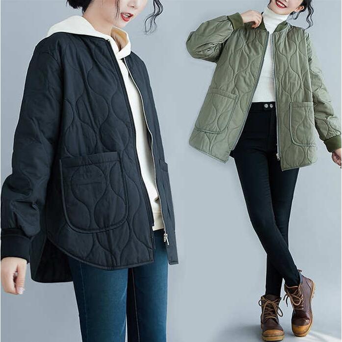 乐天商城 - 【ポイント最大9倍!お買い物マラソン！1着半額！まとめ買い2枚購入割引クーポン利用で！ 】中綿コート ジャケット キルティングコート レディース 冬 ノーカラーコート アウター 羽織り 長袖 中綿 コート 防寒 秋冬 大きいサイズ