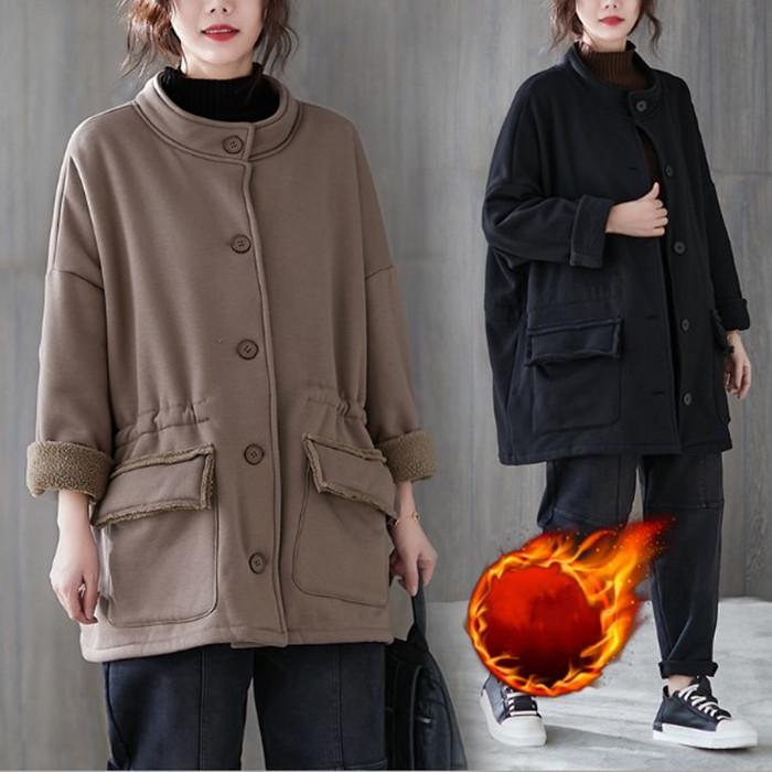 【5と0のつく日限定！1着半額！まとめ買い2枚購入割引クーポン利用で！ 】コート レディース ショートコート 裏起毛 秋 冬 裏ボア アウター 長袖 羽織り 大きいサイズ あったか パーカー トップス ゆったり 体型カバー 40代