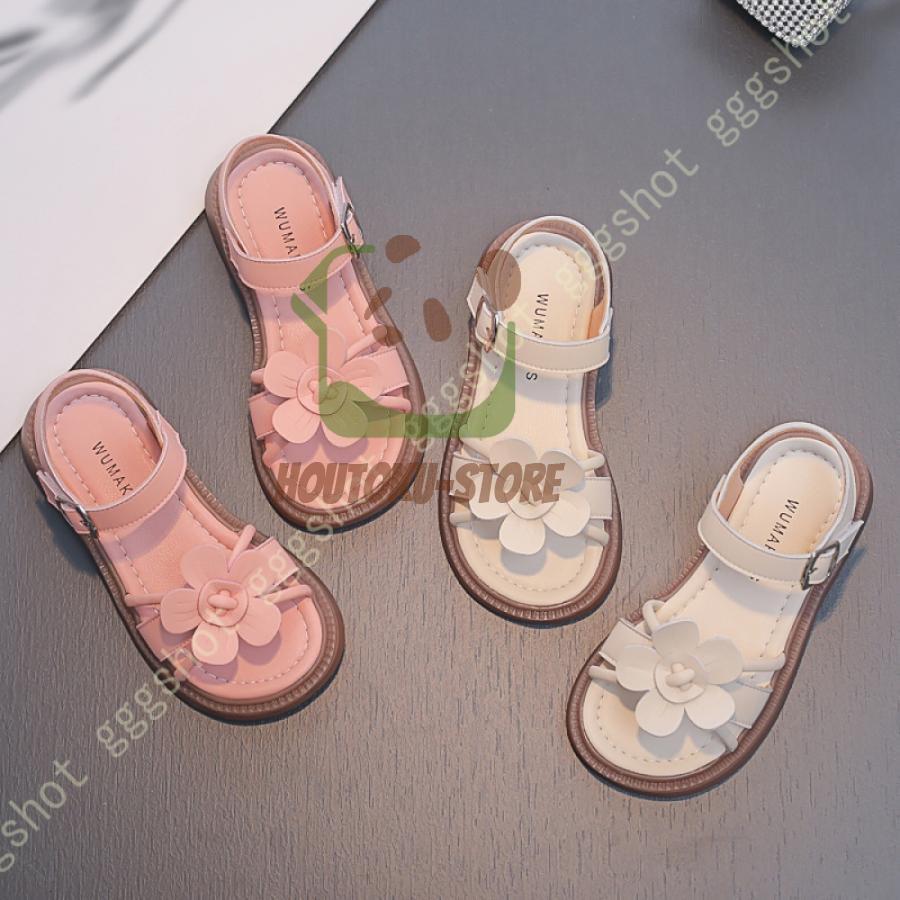 【5と0のつく日限定！1着半額！まとめ買い2枚購入割引クーポン利用で！ 】サンダル キッズ ガールズ お花 清涼 ドレスシューズ おしゃれ 子供 発表会 靴 フォーマル プリンセスシューズ シンプル 女の子サンダル 春 子供用 パーティー