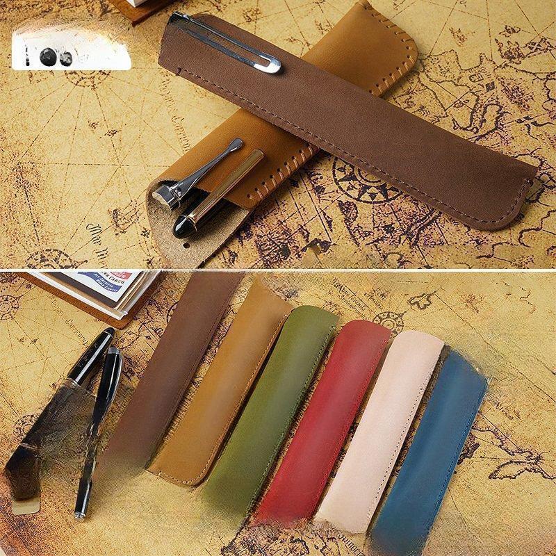 【5と0のつく日限定!1着半額!まとめ買い2枚購入割引クーポン利用で! 】ペンケース レザー 本革 コンパクト シンプル 牛革 筆箱 スリム ペンホルダー メン...