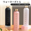 【5と0のつく日限定!1着半額!まとめ買い2枚購入割引クーポン利用で! 】1000ml 水筒 1リットル タイムマーカー付き かわいい 大容量 1L 漏れ防止 ...
